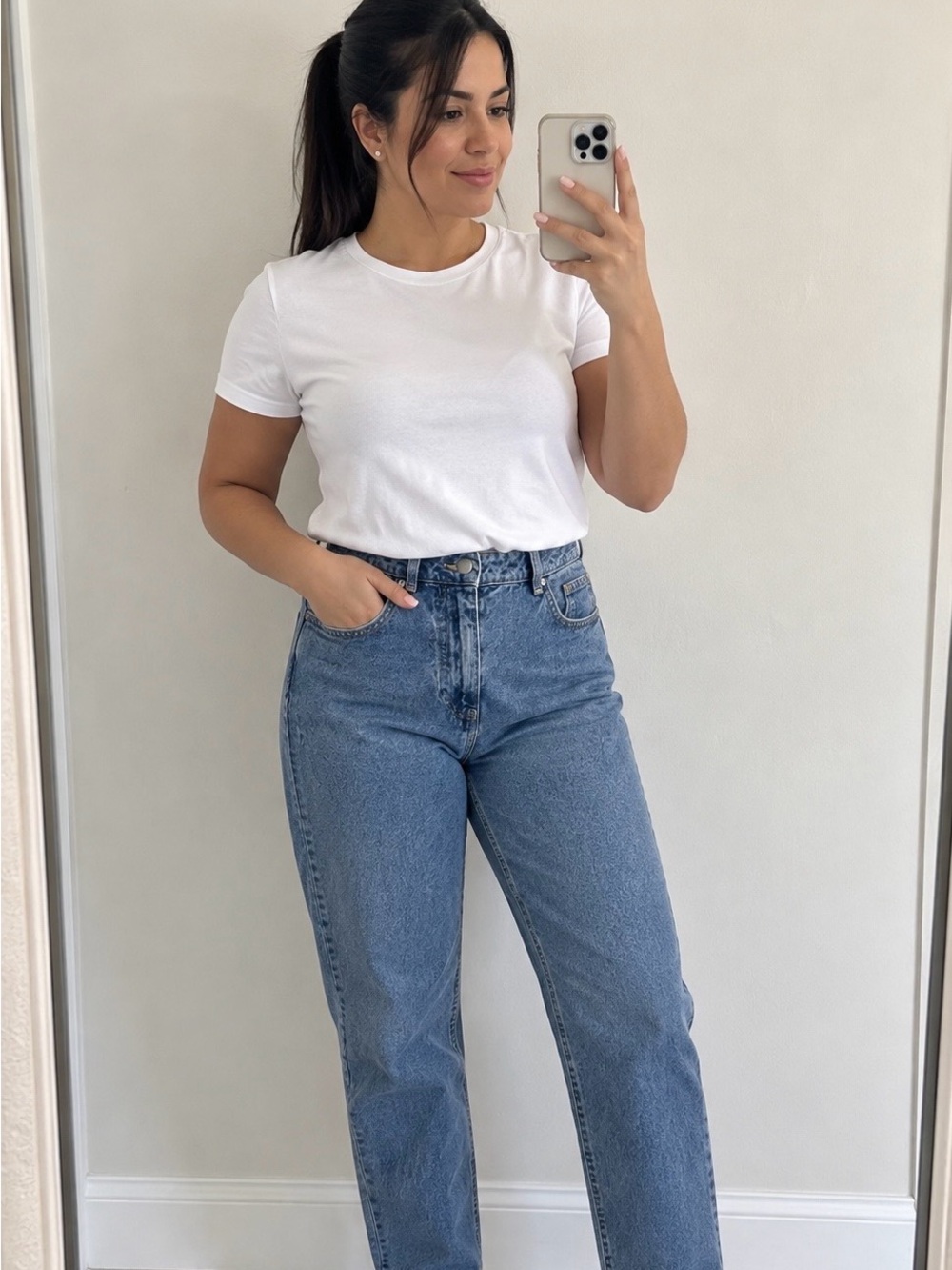 Cotton On Mom Jeans High Rise Blue Denim Size 8